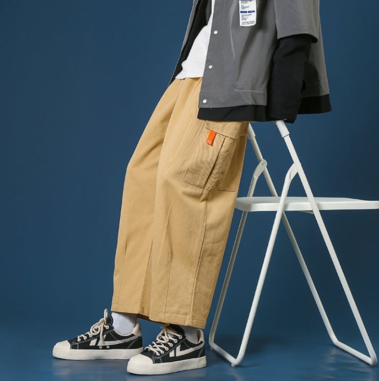 ボトムス パンツ ズボン カーゴパンツ ワイドパンツ ストレートパンツ ルーズストレート フルレングス ゆる 綿 カジュアル 抜け感 リラックス 無地 春 夏 秋 冬 オールシーズン