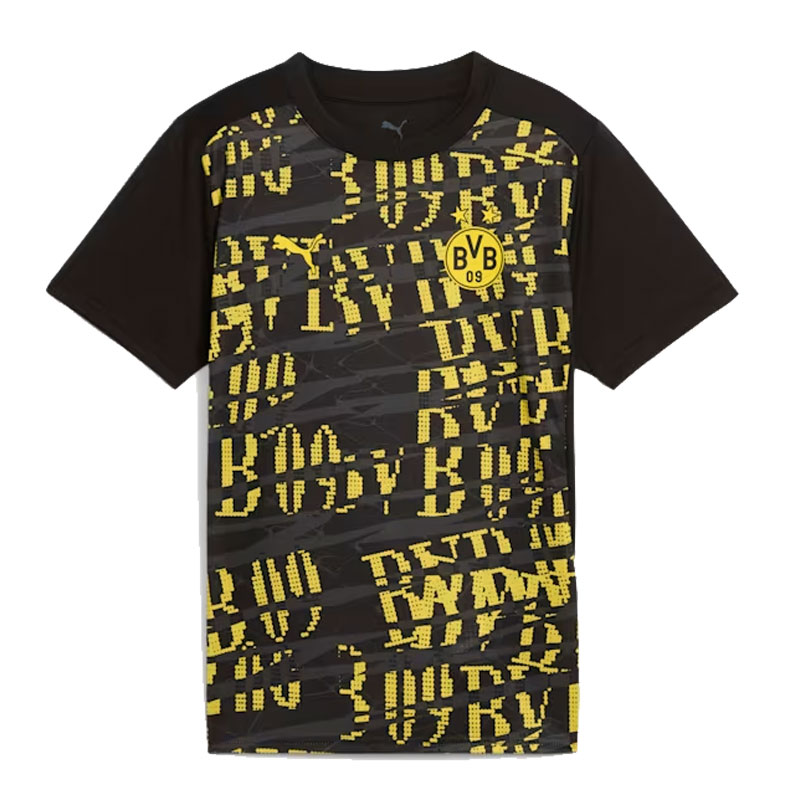 BVB キッズ 2024-25 ドルトムント プレマッチ 半袖 シャツ ジュニア サッカー レプリカウェア 25SS(779116-02)