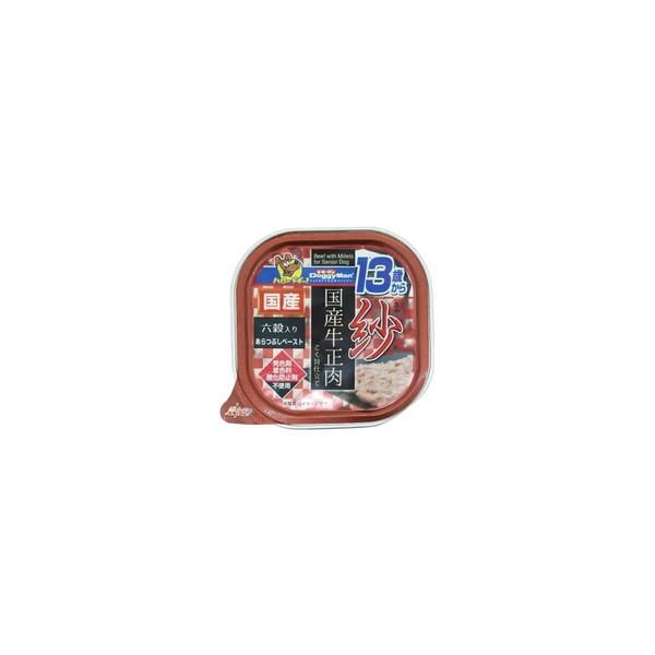 【1ケース】【お取り寄せ対象品】ドギーマン 紗 国産牛正肉 13歳から用 六穀入り(100g)[ドギーマン(Doggy Man)] *48個