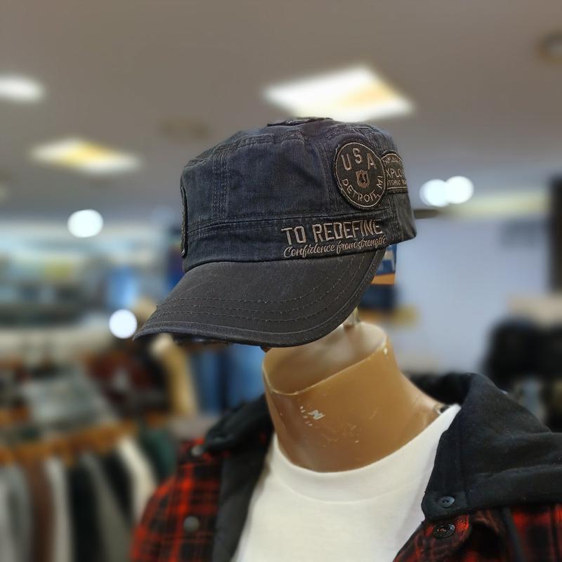 （共用）ヴィンテージワッペン装飾刺繍軍帽JR2GCU523BK_BP