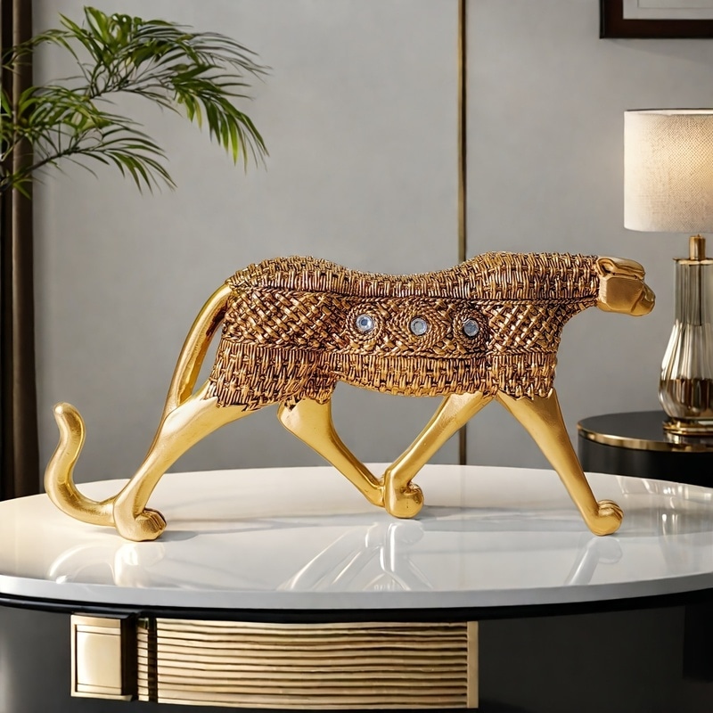 オブジェ ヒョウ エレガント おしゃれ かわいい インテリア 北欧 置物 オーナメント 動物 アニマル 装飾 プレゼント ゴールド 4-7