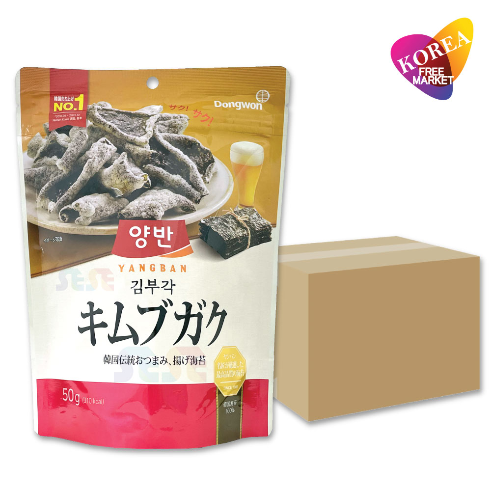 ヤンバン キムブガク (のり天) オリジナル 1BOX 16袋 50g / 韓国海苔 韓国食品 東遠ジャパン ドンウォン 両班 ニンニク キムプガク
