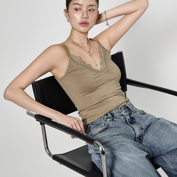 E4122 レース スリーブレス