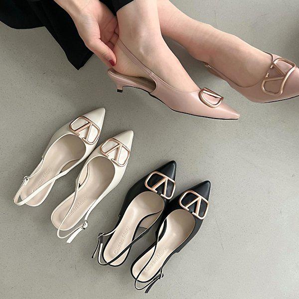 [シューズ] スティレット ゴールド V 女性 レディース 靴 フォーマル フラット スリングバック 3cm/3color qmn23m304