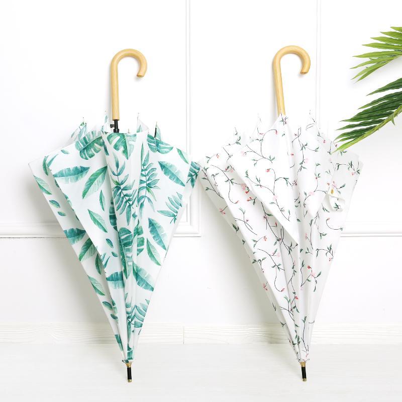韓国の小さな清新傘女神レトロ森林風英国晴雨文学自動長柄傘シンプル学生