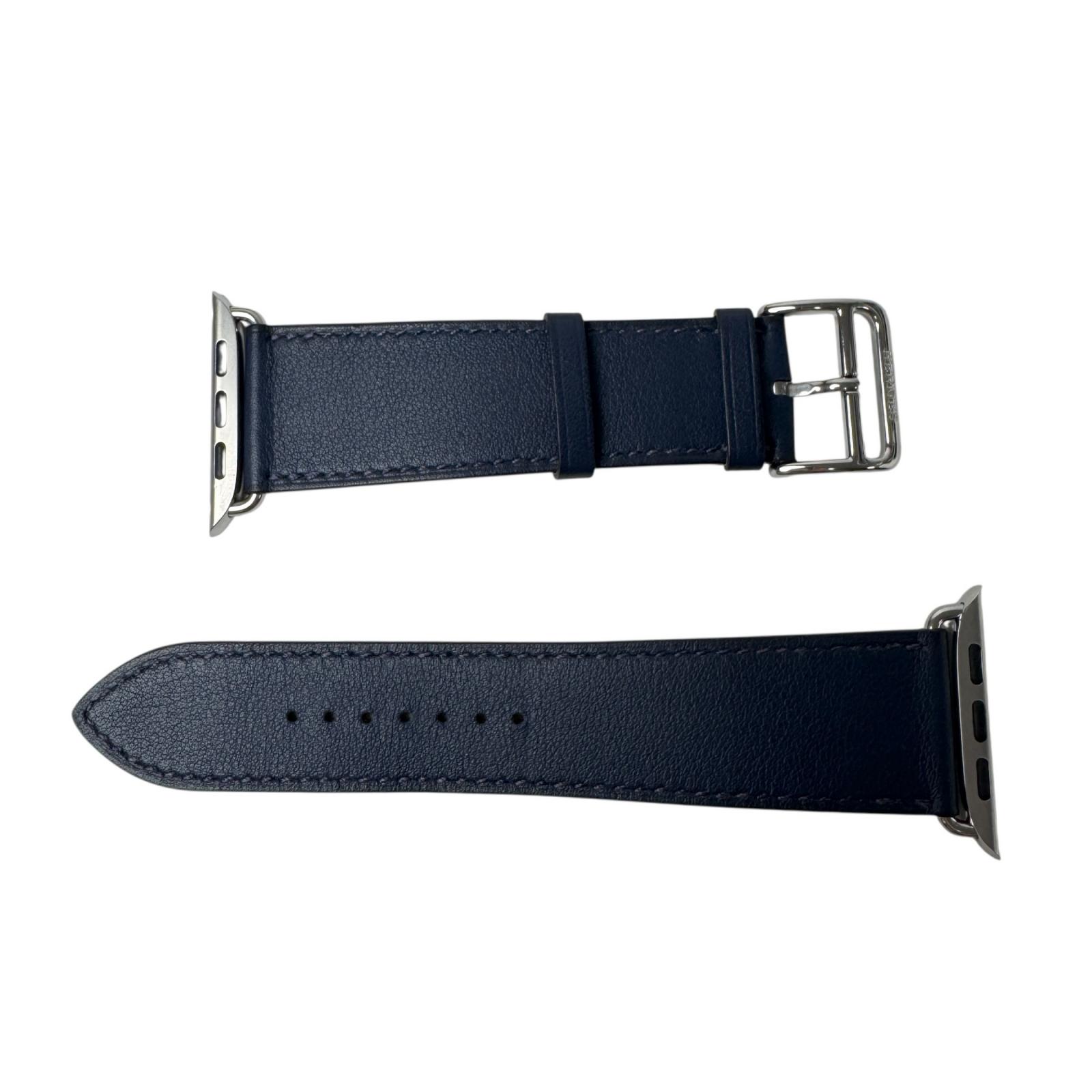 美品 エルメス HERMES アップルウォッチバンド 44 Y刻印 ネイビー