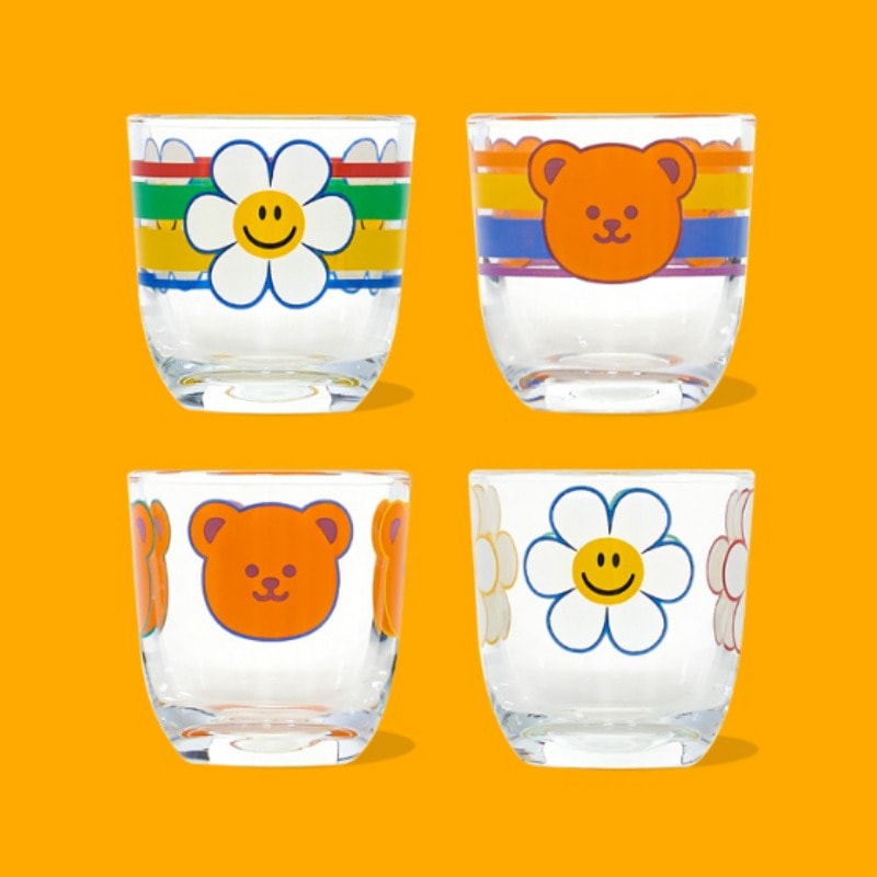 WIGGLE WIGGLE / Round Soju Cup 4P SET Retro Edition