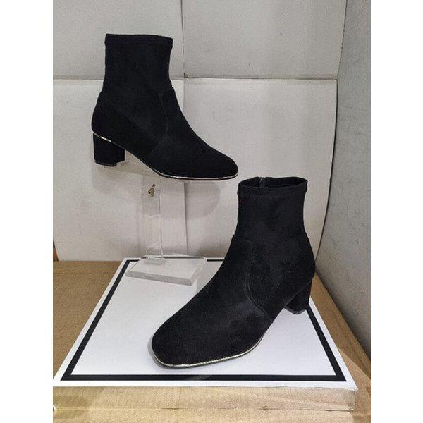 女性用アンクル丈スパンデックススエードアンクルブーツ ヒール5cm PFBWBS605 (P002408953)