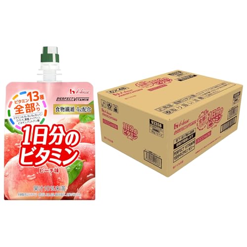 Perfect Vitamin 1日分のビタミンゼリー 食物繊維 ピーチ味 180g ×24袋 ハウスウェルネスフーズ