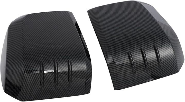 互換品 トヨタ ハイエース/HIACE 200系 6型 7型 専用設計 サイドミラー ドアミラー ガーニッシュ カバー パネルカバー エアロフィン付き 取り付け簡単 飛び石( カーボン)