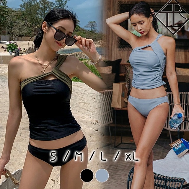 【即納】水着 レディース 水着 体型カバー ビキニ ビキニ 人気 盛れる シンプル リゾート 20代 30代 40代 オトナ女子 小胸 痩せて見える 人気 おすすめ モノトーン ナチュラル カジュアル