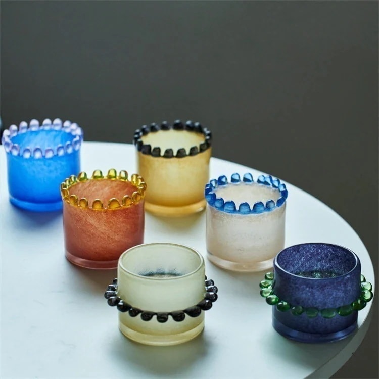 激安セール 人気商品 アロマガラス器 ペン立て ストレート 円柱花瓶 化粧ブラシ収納 燭台置物 インテリア プリン椀 デザインセンス 置物