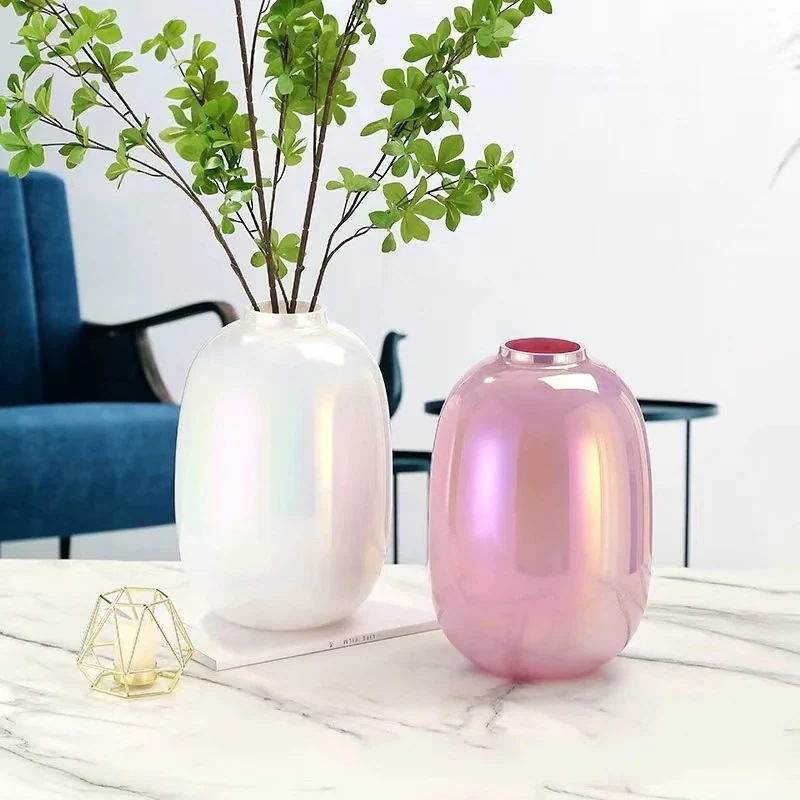 欧風軽量贅沢風ガラス花瓶生け花ドライフラワー現代応接間水培養生花置物大サイズ装飾品