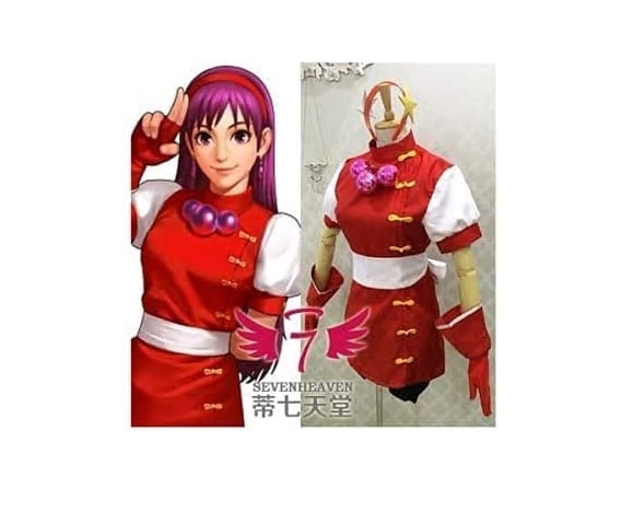 コスプレ衣装 KOF97 キングオブファイターズ 麻宮アテナ 髪飾り*手袋付きコスプレ