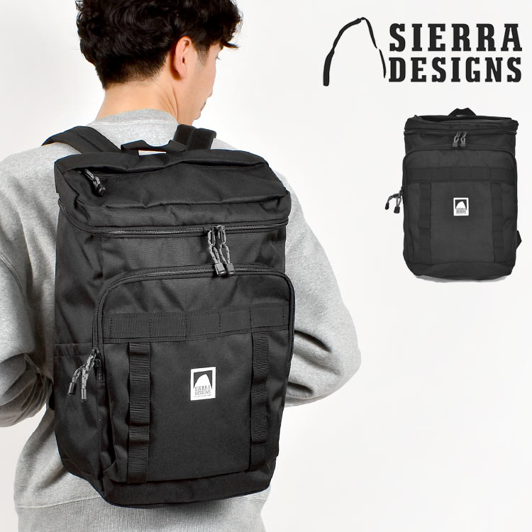 シェラデザインリュック メンズ SIERRA DESIGNS 大容量 リュックサック ボックス型 デイパック ブランド 24L 多機能 ポケット PC収納 黒 シンプル おしゃれ