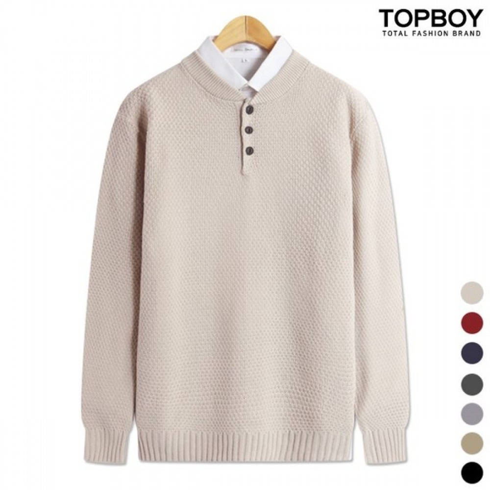 （トップボーイ）ボタンヘンリーネックニット（SM068）