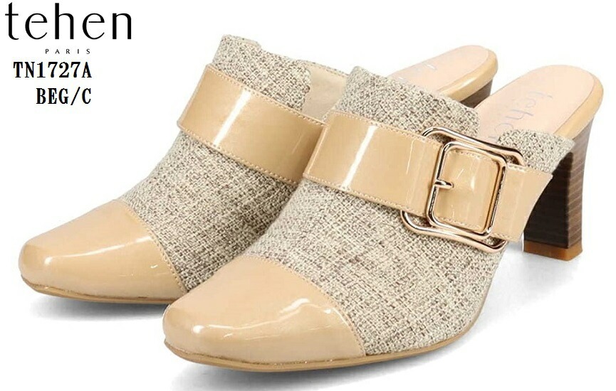 (テーン)TN1727A tehen エレガンスミュールパンプス (MW) スッと履けてきちんと見え