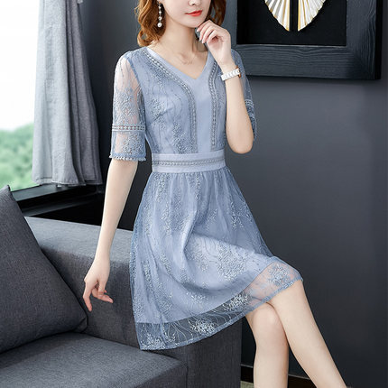 新作 レディース ワンピース ワンピドレス ミニ ミニ丈 半袖 5分袖 五分袖 Vネック Aライン