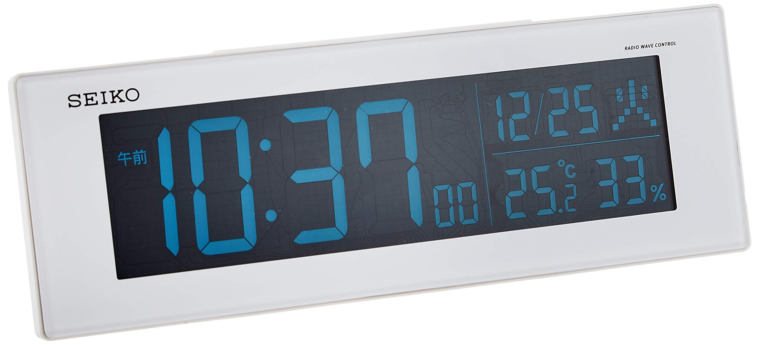 セイコークロック(Seiko Clock) セイコー クロック 置き時計 02:白パール 本体サイズ:7.3×22.2×4.5cm 目覚まし時計 電波 デジタル 交流式 カラー液晶 DL305W