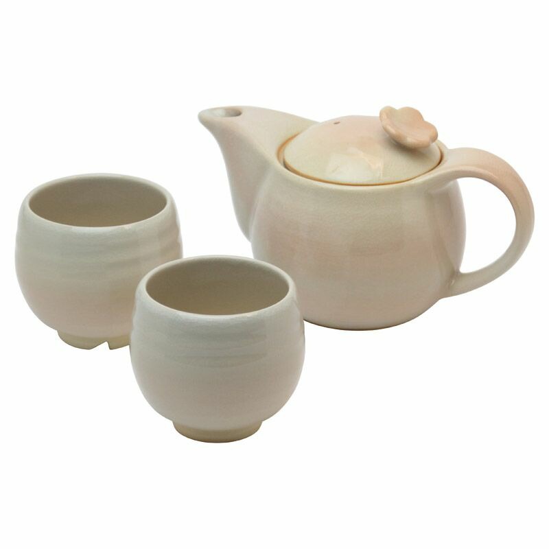 萩焼 姫土茶の間セット（茶こし付）