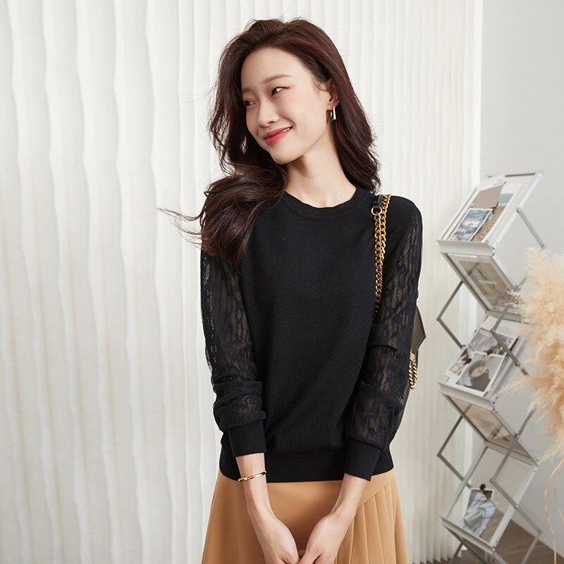 173レディース 百掛け 日焼け防止衣類 シアーシャツ 長袖 ニット トップス 体型カバーチュニックブラウス新作 長袖ブラウス 秋冬 カシミヤタッチ