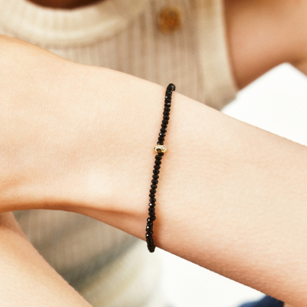 LUNNE 14k ダイヤモンドペブルナチュラルスピネルブレスレット K14ゴールド #LFB03