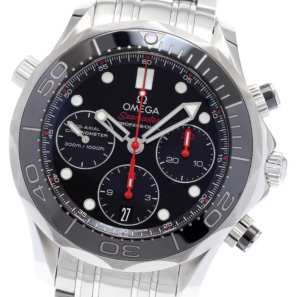 オメガ OMEGA 212.30.42.50.01.001 シーマスター300 クロノグラフ コーアクシャル クロノメーター 自動巻き メンズ 美品 保証書付き_877791【中古】
