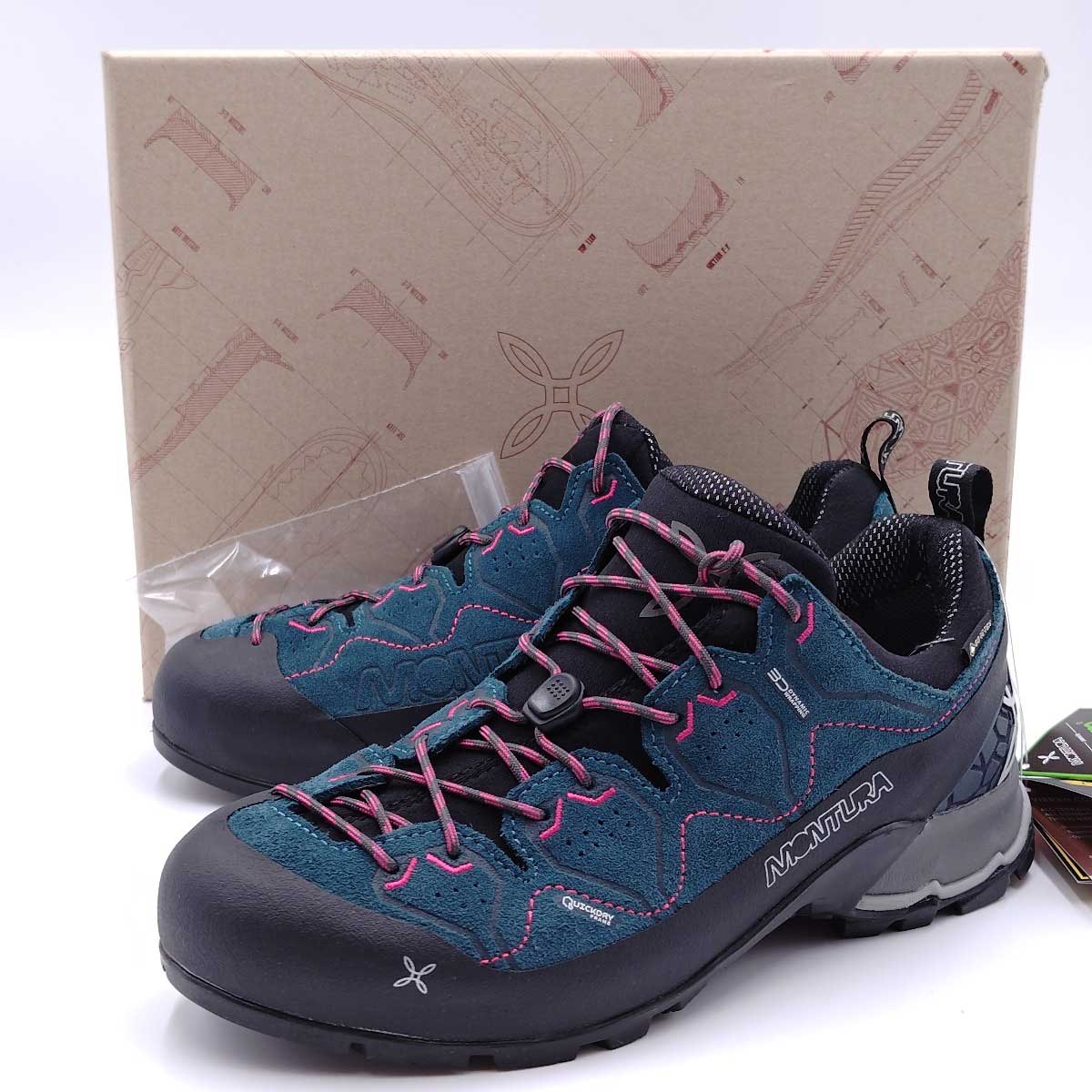 【中古・未使用品】モンチュラ YARU GORE-TEX ヤル 登山靴 トレッキングシューズ サイズUK6 (24.5cm) ブルーグリーン S3GA00W レディース MONTURA アプローチ ロ