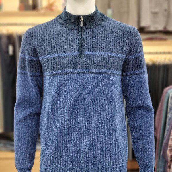 冬の新作 ストライプ ハーフジップ セーターPPKR4906382_SH