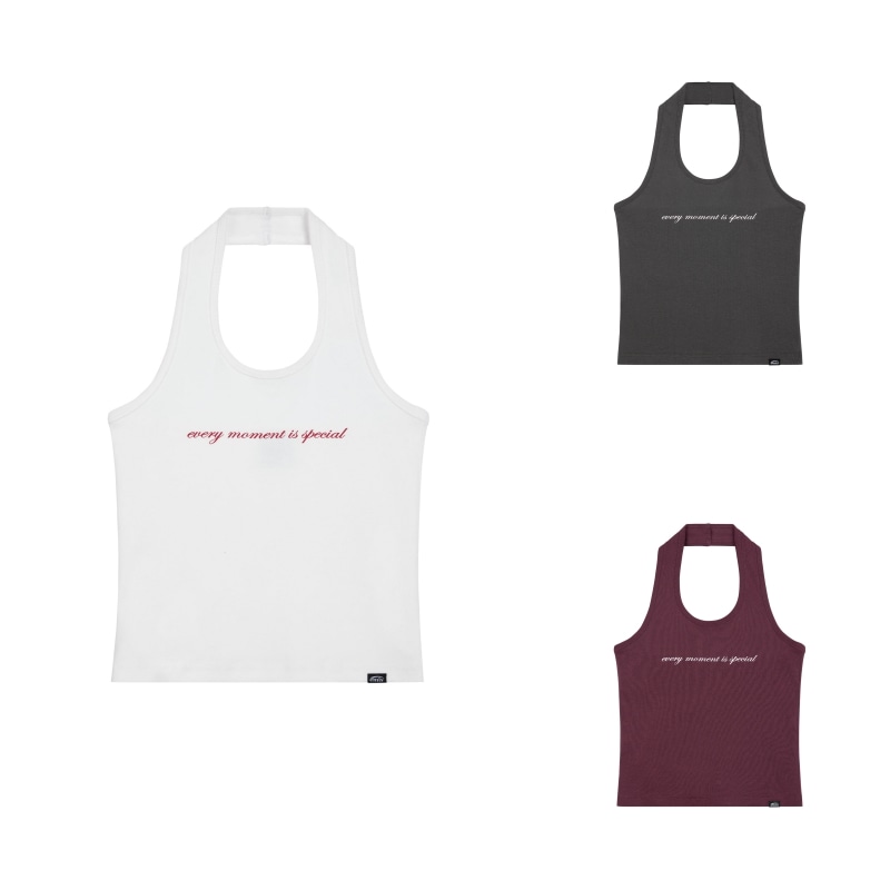 【EMIS】 HALTER NECK TANK TOP : 3COLORS