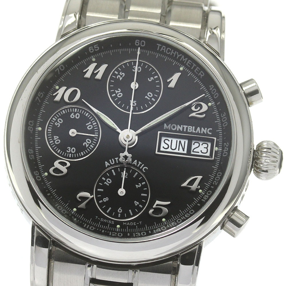 モンブラン MONTBLANC 7016 マイスターシュテック クロノグラフ デイデイト 自動巻き メンズ 良品 _842501【中古】 102,685円