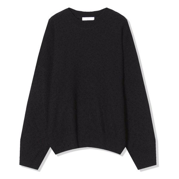 メンズ 秋 カジュアル ベル オーバーサイズ 長袖 ニットTシャツ AC-KN-Q052-ブラック