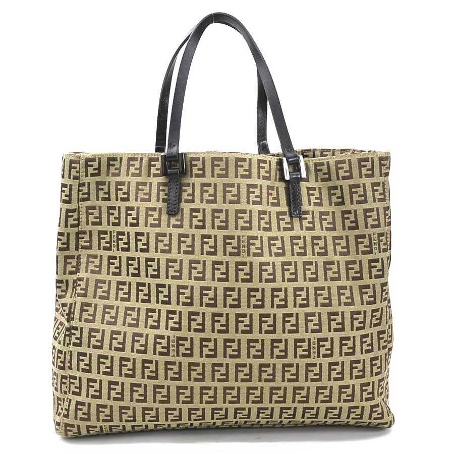 フェンディ FENDI ハンドバッグ ズッキーノ キャンバス/レザー ベージュ/ブラウン レディース 8BH019 e59798a