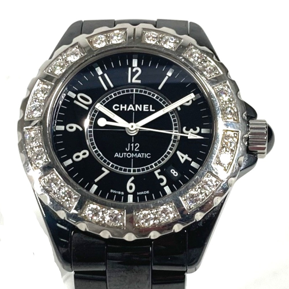 腕時計 H1174 J12 ダイヤベゼル ウォッチ メンズ腕時計 セラミック ブラック