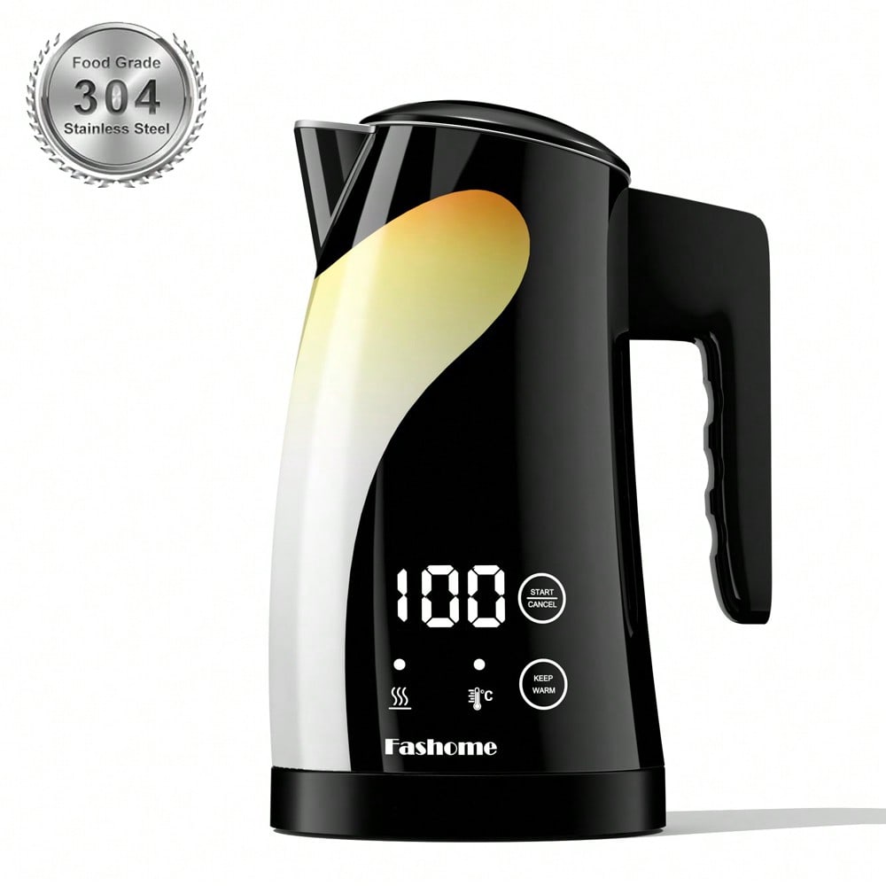 電気ケトル 1.25L 5段階温度調節 ボデーデジタルディスプレイ 2時間保温 二重構造 触れても熱くない 急速沸騰 空焚き防止機能 火傷防止 電気ポット 小型 コーヒー お茶 ミルク ブラック