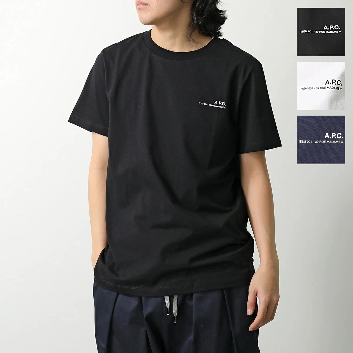 APC A.P.C. アーペーセー 半袖 Tシャツ COHBO M26404 Item メンズ クルーネック カットソー ロゴT カラー3色
