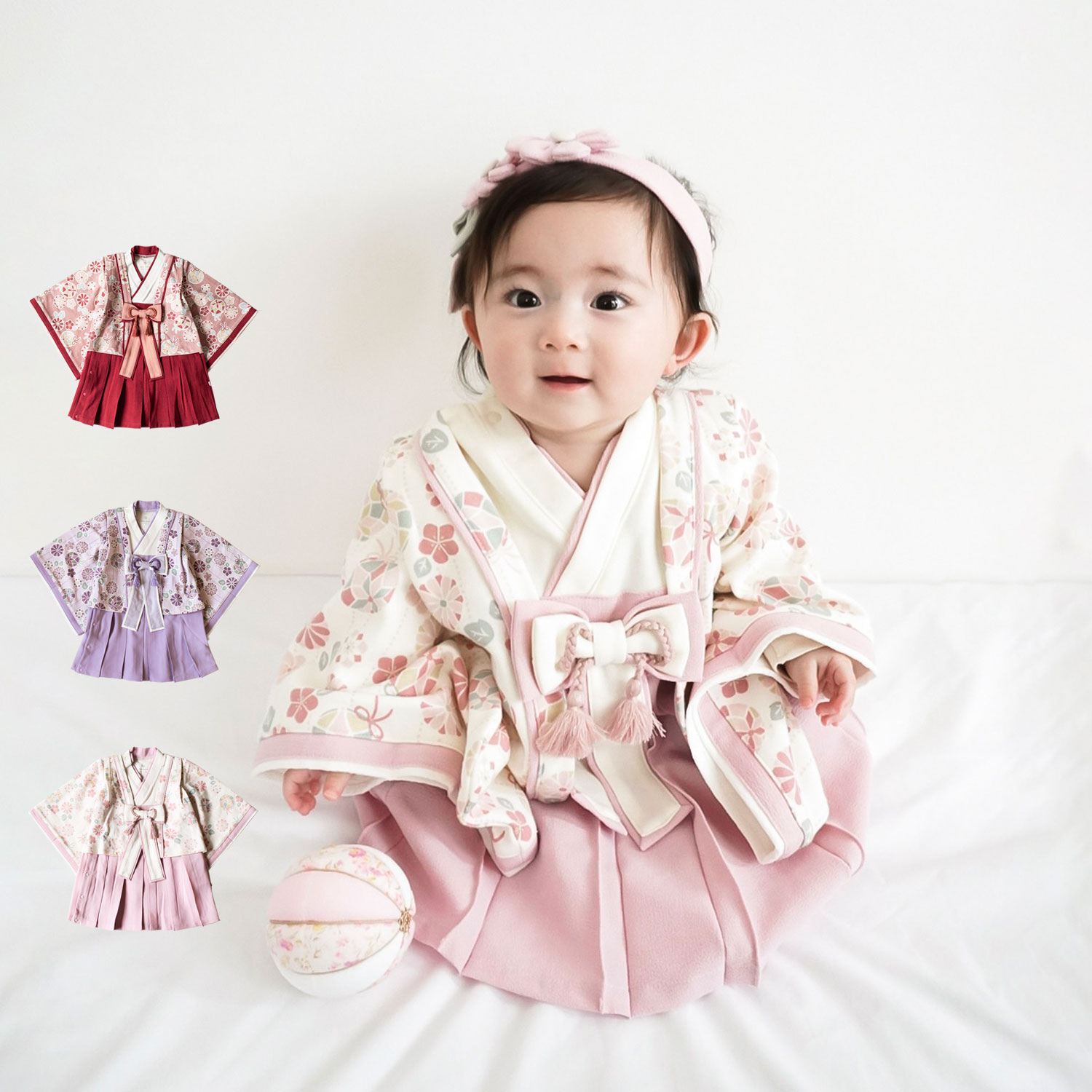 袴 ロンパース ベビー服 子供服 和服 ベビー キッズ 女の子 70cm 80cm 90cm 622-456026K