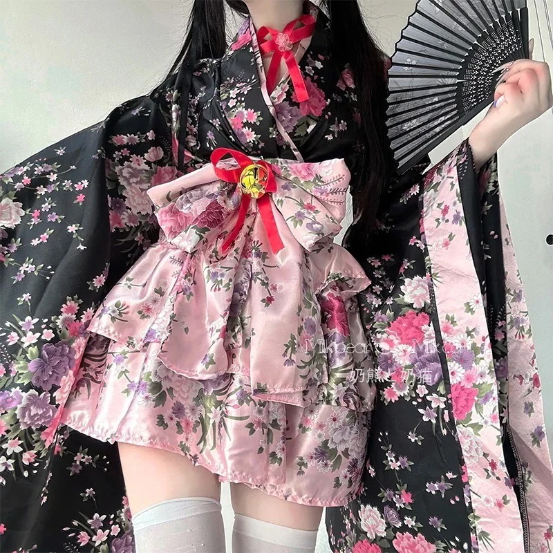 ロリータ 学園祭 着物 メイド服 COS ハロウィン わびさび レディース 今年人気爆発中ハロウィン ワンピースハロウィン コスプレ大人 文化祭 コスプレ さくら