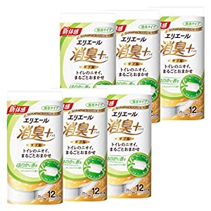 エリエール トイレットペーパー 消臭プラス 25m72ロール(12ロール6パック) ダブル パルプ100% ほのかに香る ナチュラルクリアの香り 【ケース販売】 4,937円