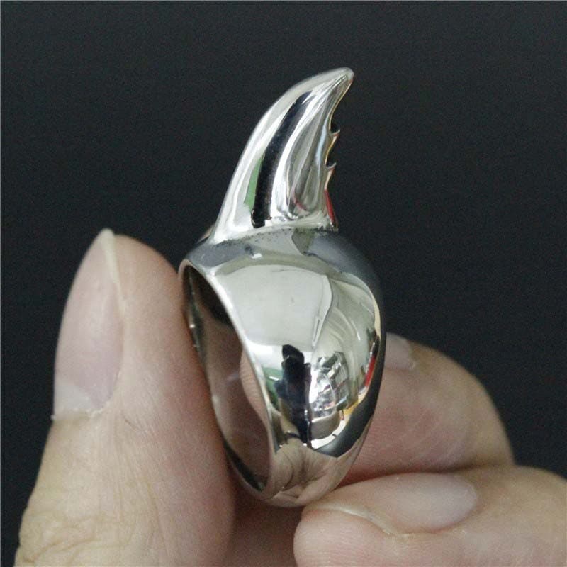 サメの背びれステンレスリング（VRD092） 指輪 鮫 ユニーク 面白い 3Dデザイン 立体 笑う 中指 サージカルステンレス316L 男性 女性 プレゼント アクセサリー r1185xxxxxxxx
