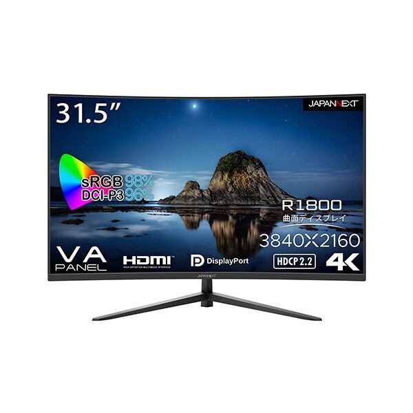 JAPANNEXT JN-VC3150UHD [液晶ディスプレイ 31.5型/38402160/HDMI3DP1/ブラック/スピーカー：無]