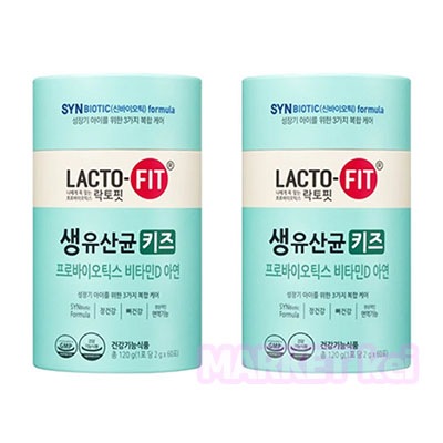 【キッズ 60包X2個】LACTOFIT 生乳酸菌 キッズ120g/韓国健康食品/鍾根堂健康/乳酸菌/4歳14歳の子供におすすめ