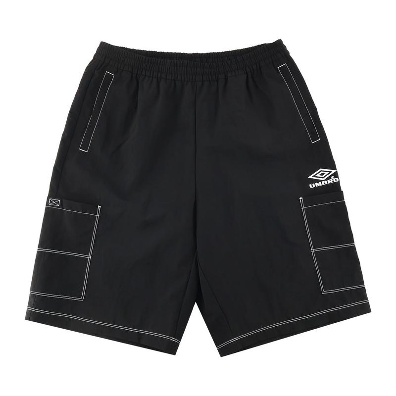 クリスピー タスラン カーゴ 5.5部 バミューダパンツ UQ221CHP58BLK