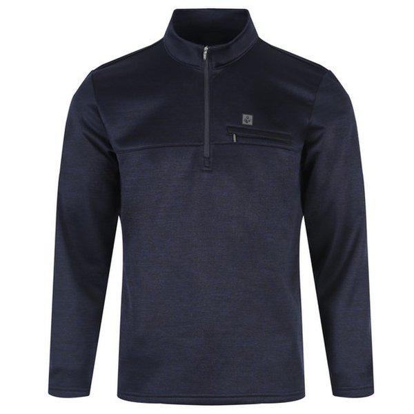 メンズ冬用起毛ハーフジップアップ万能長袖Tシャツ FRX-TSK-TSK-118-黒色