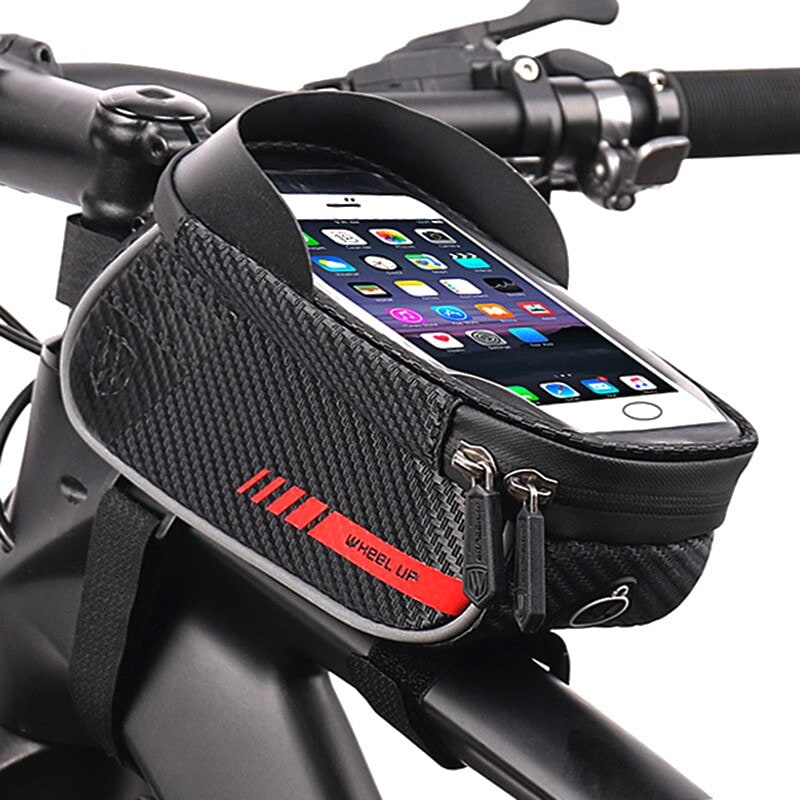 ホイールアップ自転車のフロントバッグ防雨タッチスクリーンサイクリング電話バッグ6.2インチ電話ケース自転車トップチューブバッグ自転車アクセサリー