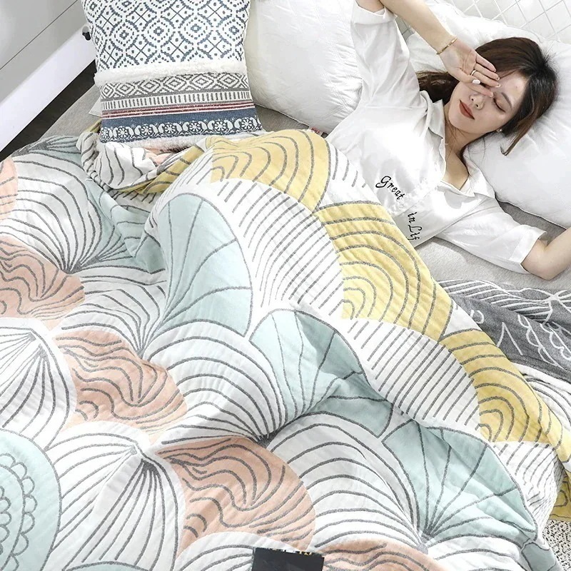 24 タオルケットガーゼケット シングル お昼寝 洗える 用 無地 肌掛け おしゃれ 寝具 通気 布団