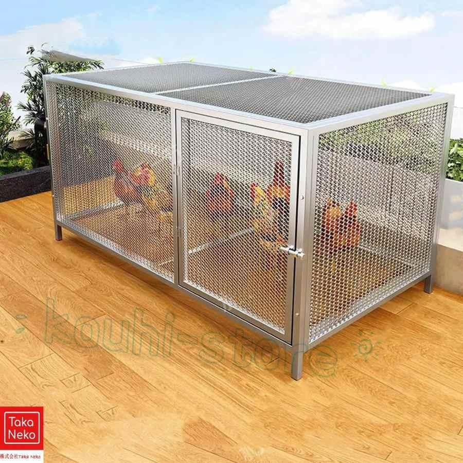 鶏 ケージ 室内 屋外 ステンレス 大型角管高密度メッシュ うずら 鶏小屋 モルモット 兎 カバー付き 大きい 鶏舎 大型 小動物 フェレットケージ ハリネズミ 飼育