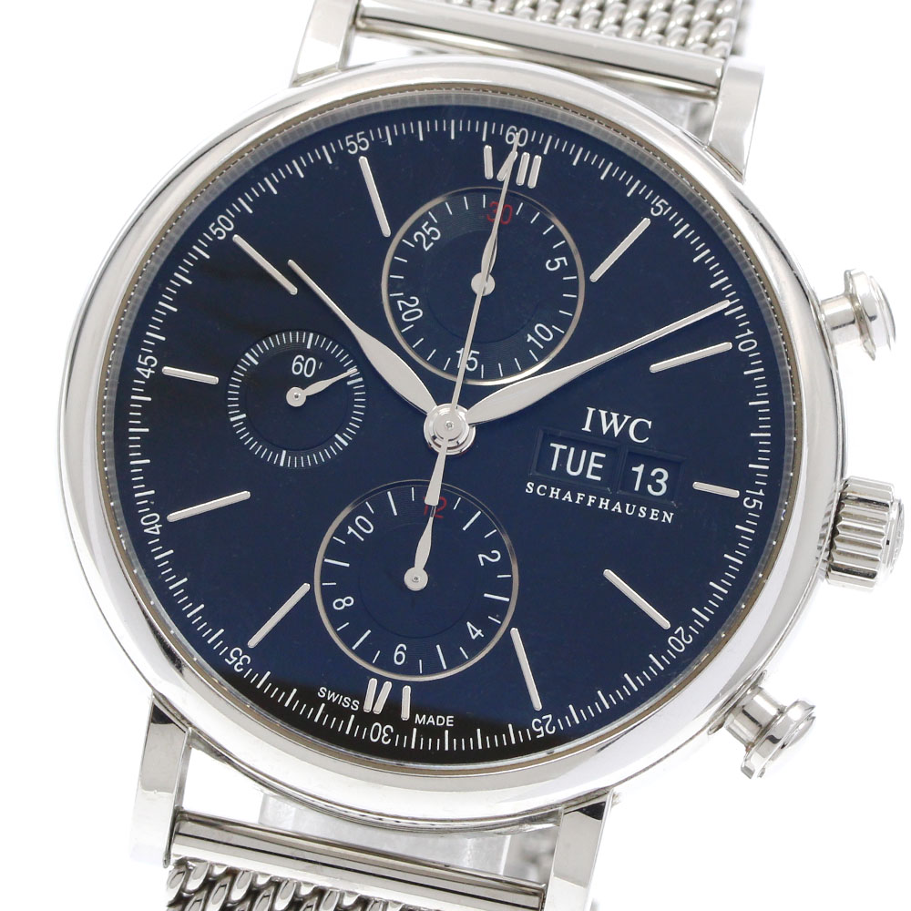 IWC IWC SCHAFFHAUSEN IW391030 ポートフィノ クロノグラフ デイデイト 自動巻き メンズ 保証書付き_920630【中古】