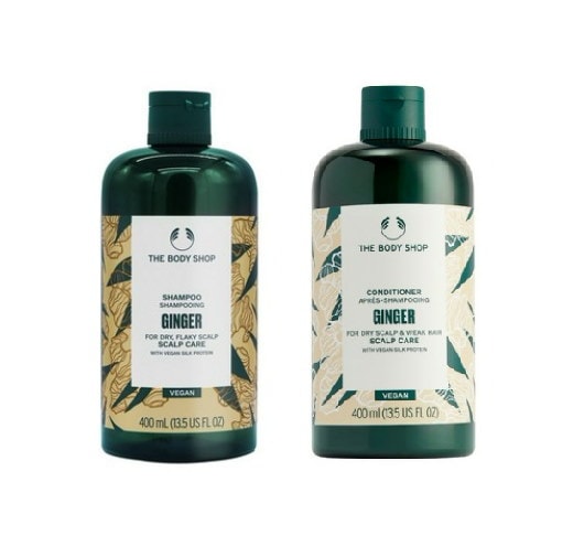 [THE BODY SHOP]ジンジャースカルプケアシャンプー 400ml + コンディショナー 400ml 大容量 セット / Banana  シャンプー400ml + コンディショナー250ml