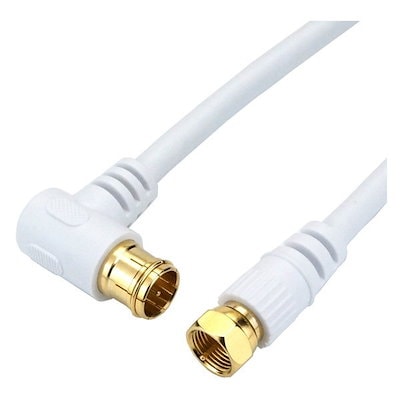 他サイト： ホーリック　アンテナケーブル 3m ホワイト L型プラグ-F型接栓　HAT30921LSの商品画像
